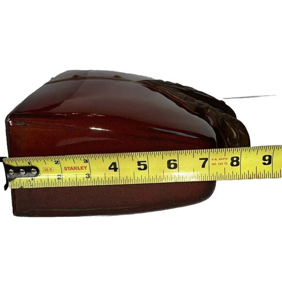 •HBH• Hawaiian Style Glossy Dark Red Shirt Jacket Rough Brown CollarCeramic VASE - Picture 11 of 15